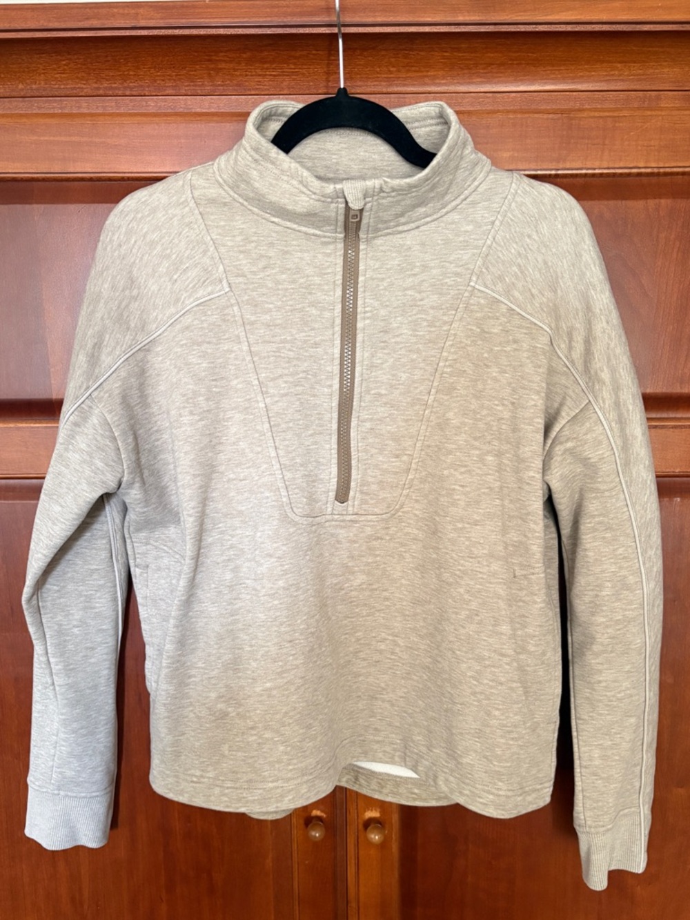 Women’s Half-Zip Pullover Sweater - Light Taupe